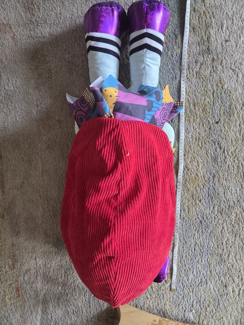 Sally-Inspired Patchwork Doll Plush with Red Hair - Picture 3 of 3